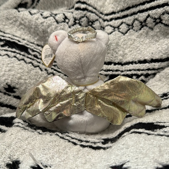 Ty Beanie Baby “ Halo II” White Angel Bear Gold Wings Vintage Retired 2000 - Picture 3 of 6